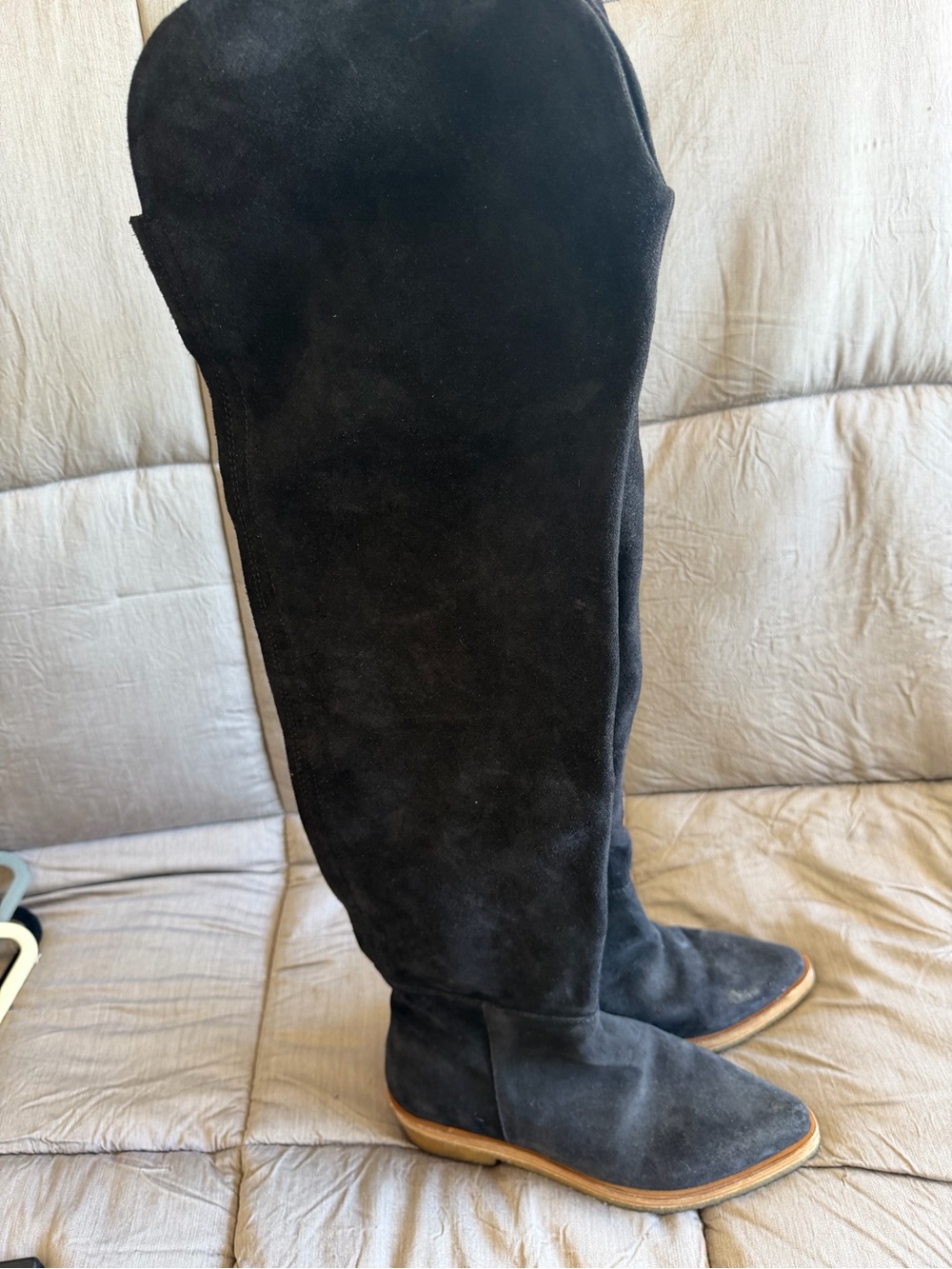 Free People Banks Over the Knee Black Suede Boots - Picture 4 of 7
